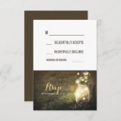 Feux de nuit rustiques Mason Jar Cartes RSVP (Devant / Derrière)