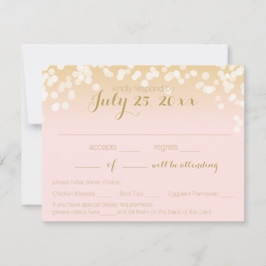 Feux d'étincelle rose et or roux RSVP (Devant)