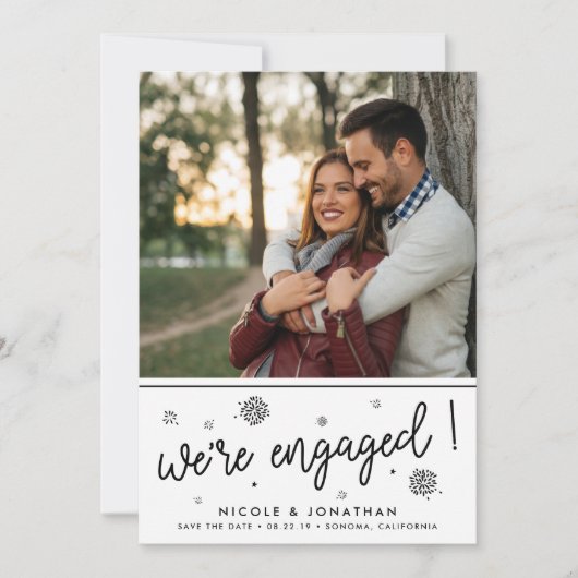 Feux | Faire-part Fiançailles photo (Devant)