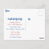 Feux | Invitation du Jour de l'Indépendance du 4 j (Dos)