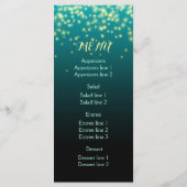 Feux scintillants dans le ciel turquoise menu mari (Dos)