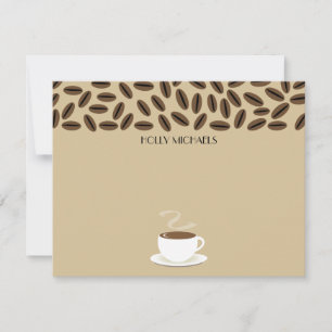 Fèves De Café Et Coupe De Café Cartes pour notes P