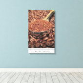 Fèves de café et terre fraîche sur toile (Insitu (Plancher de Bois))