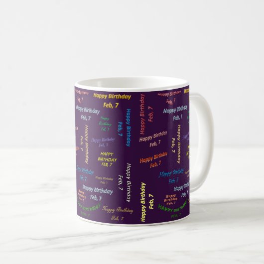 Février 7 Anniversaire Mug (Devant droit)