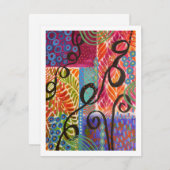 Février Abstrait avec carte à billet plat (Devant / Derrière)