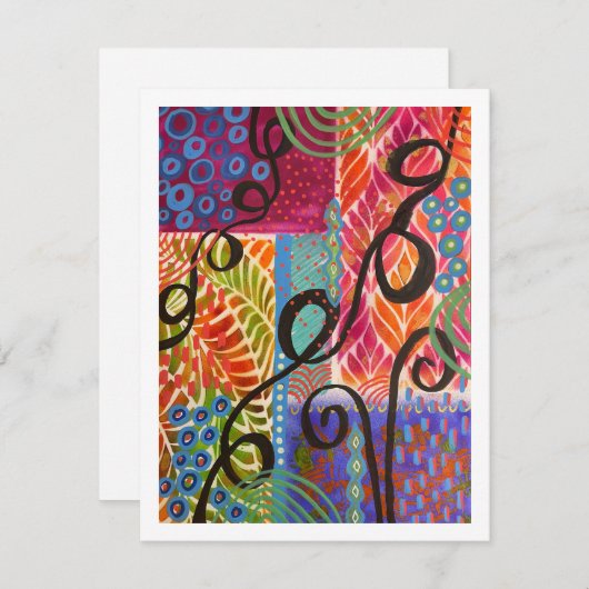 Février Abstrait avec carte à billet plat (Devant / Derrière)