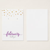 Février Amethyst Birthstone Earring Card (Devant & derrière)