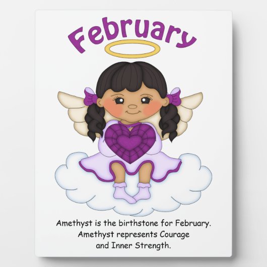 Février Ange de pierre noire Plaque noire (Devant)