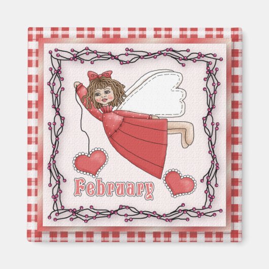 Février Angel / Fée Mois Magnet (Devant)