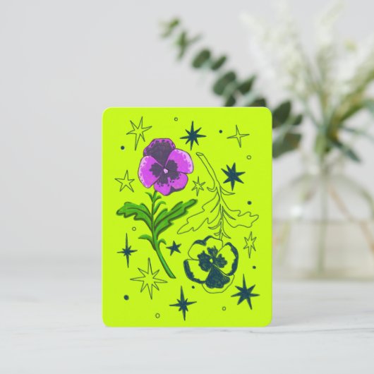 Février Anniversaire Mois Carte (Violet) (Debout devant)