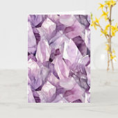 Février Birthstone Amethyst Carte d'anniversaire (Fleur jaune)