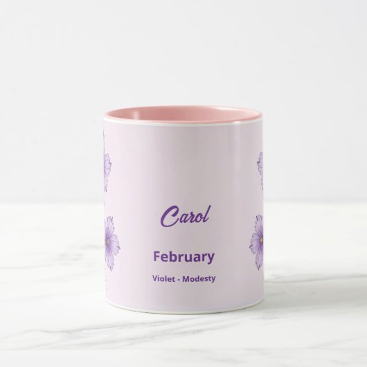 Février Mois de naissance Fleur Café Mug (Centre)