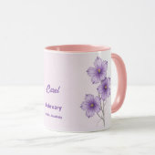 Février Mois de naissance Fleur Café Mug (Devant droit)