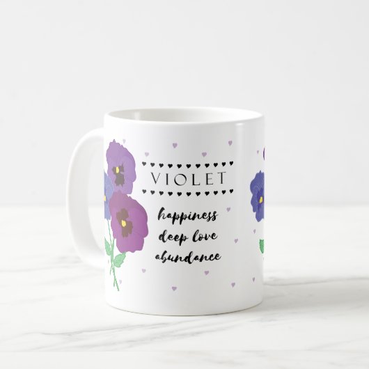 Février Mug Fleur de naissance avec sens Fleur (Devant gauche)