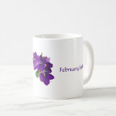 Février : Tasse personnalisée par violettes (Devant droit)