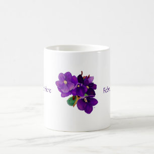 Février : Tasse personnalisée par violettes