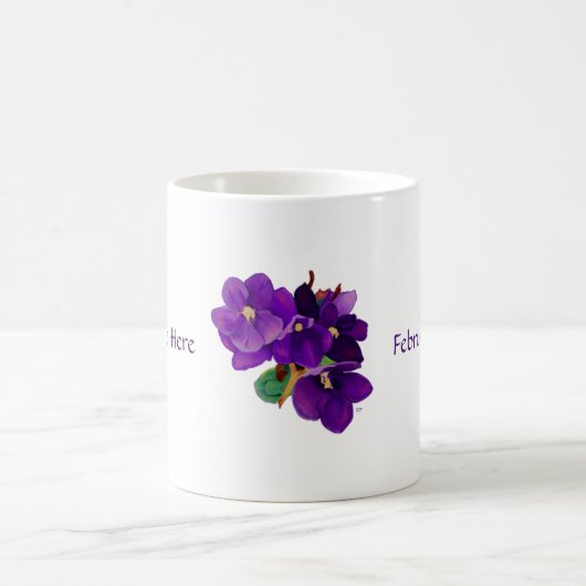 Février : Tasse personnalisée par violettes (Centre)