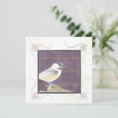 Février ; Violettes & Mésange ; Carte de vœux (Debout devant)