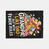 Fewer Rules Funny Grandpa  Fleece Deken (Voorkant (Horizontaal))