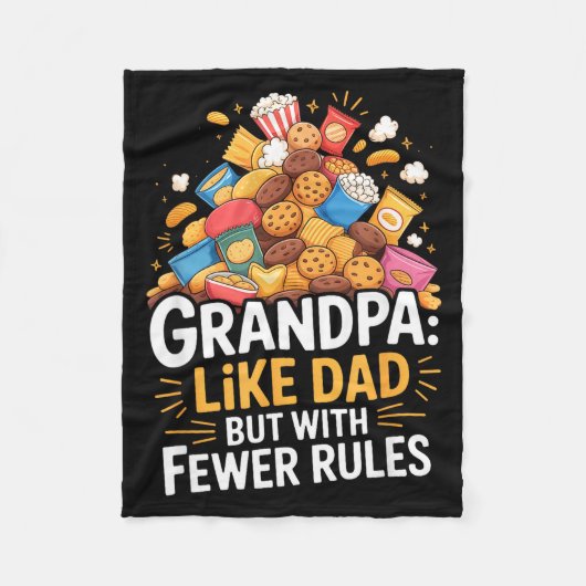 Fewer Rules Funny Grandpa  Fleece Deken (Voorkant)
