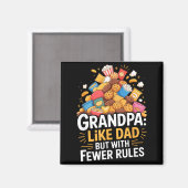 Fewer Rules Funny Grandpa  Magneet (Voorkant / Achterkant)