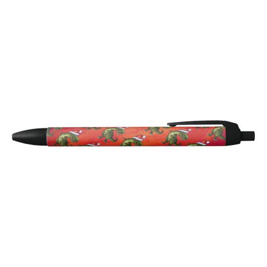 Fextive TRex Dino Pattern on Red Zwarte Inkt Pen (Bovenkant)