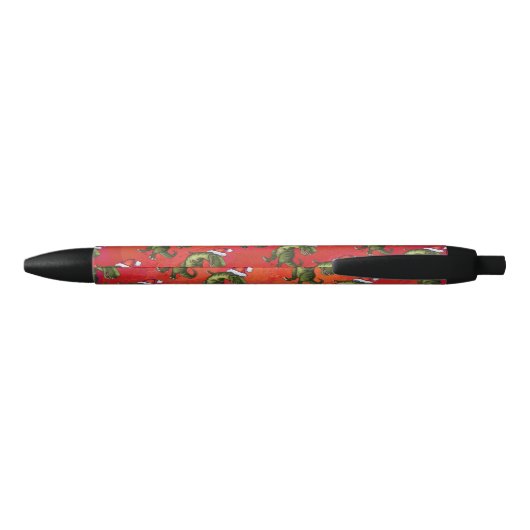 Fextive TRex Dino Pattern on Red Zwarte Inkt Pen (Achterkant)
