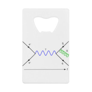Feynmann-diagram_Gluonstraling Kredietkaart Flessenopener