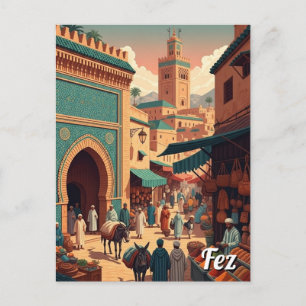 Fez Marokko Reizen Briefkaart