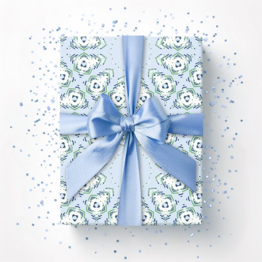 Fez Starburst Trellis in Slate and Green Cadeaupapier