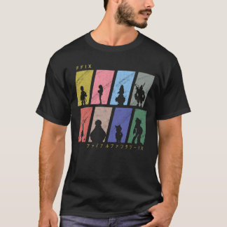 FFIX Karakter Silhouetten familie T-shirt