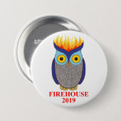 FH Blue Owl Button (Voorkant /achterkant)