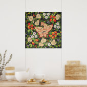 Fhoenix-vuurvogelkunst in Russisch folkhokhloma Poster (Keuken)