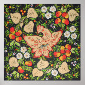 Fhoenix-vuurvogelkunst in Russisch folkhokhloma Poster (Voorkant)