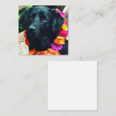 Fia Flower Dog avec carte florale Collal Note Card (Devant / Derrière)