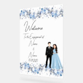 Fiançailles acrylique bleu de glace florale (Angle)