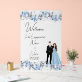 Fiançailles acrylique bleu de glace florale (Mariage)