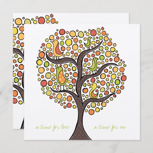 Fiançailles Automne Mariage Arbre Invitation (Devant / Derrière)