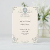 Fiançailles Blue Regency Cameo Save The Date (Debout devant)