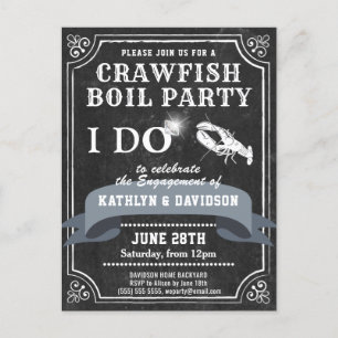 Fiançailles Chalkboard Photo Crawfish Invitation é