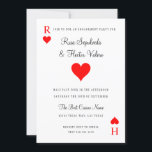Fiançailles de carte de jeu de Las Vegas Poker<br><div class="desc">Conçu comme un as de coeurs jouant la carte avec les initiales de la mariée et du marié. Parfait pour un casino, un thème de poker ou une fête de fiançailles à Las Vegas ou un wedding shower de couple. Le texte de style rétro lui donne une torsion de hanche....</div>
