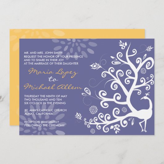 Fiançailles de faire-part de mariage d'inséparable (Devant / Derrière)