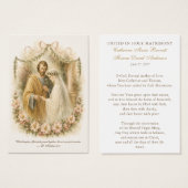 Fiançailles de Marie & Joseph Prière de Mariage (Devant & derrière)