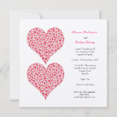 Fiançailles Deux Coeurs Roses Invitation rose méta (Dos)