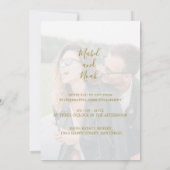 Fiançailles Elegant Gold Photo Overlay Invitation (Dos)