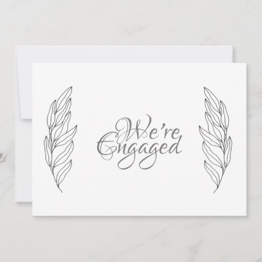 Fiançailles, faire-part partie engagée (Devant)