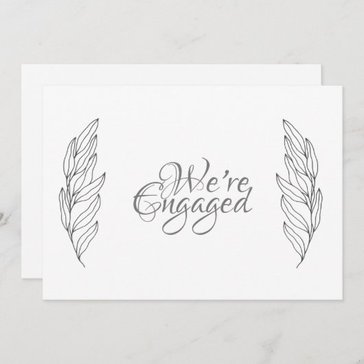 Fiançailles, faire-part partie engagée (Devant / Derrière)