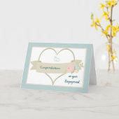 Fiançailles Félicitations Cartes Coeur et anneaux (Fleur jaune)