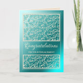 Fiançailles Félicitations Damask Carte Turquoise (Devant)
