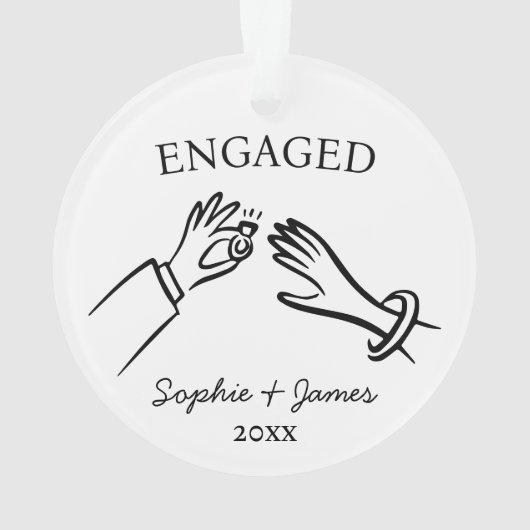 Fiançailles Joyeux Noël Dessinés à la Main (dos)